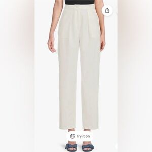 ❤️ NWT $350 RRP The Range  White Lt Shell straight leg pants